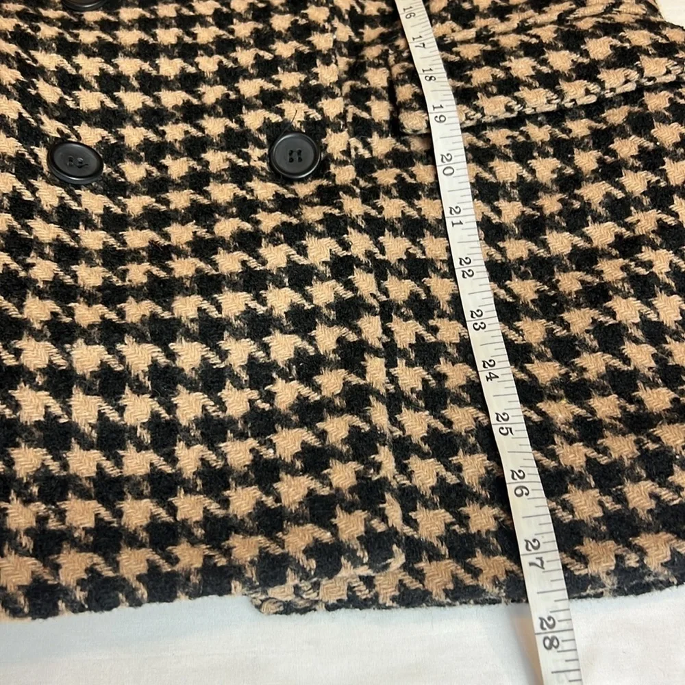 Blank NYC Book Club Houndstooth Double-Breasted Oversized Blazer Tan Black SZ S